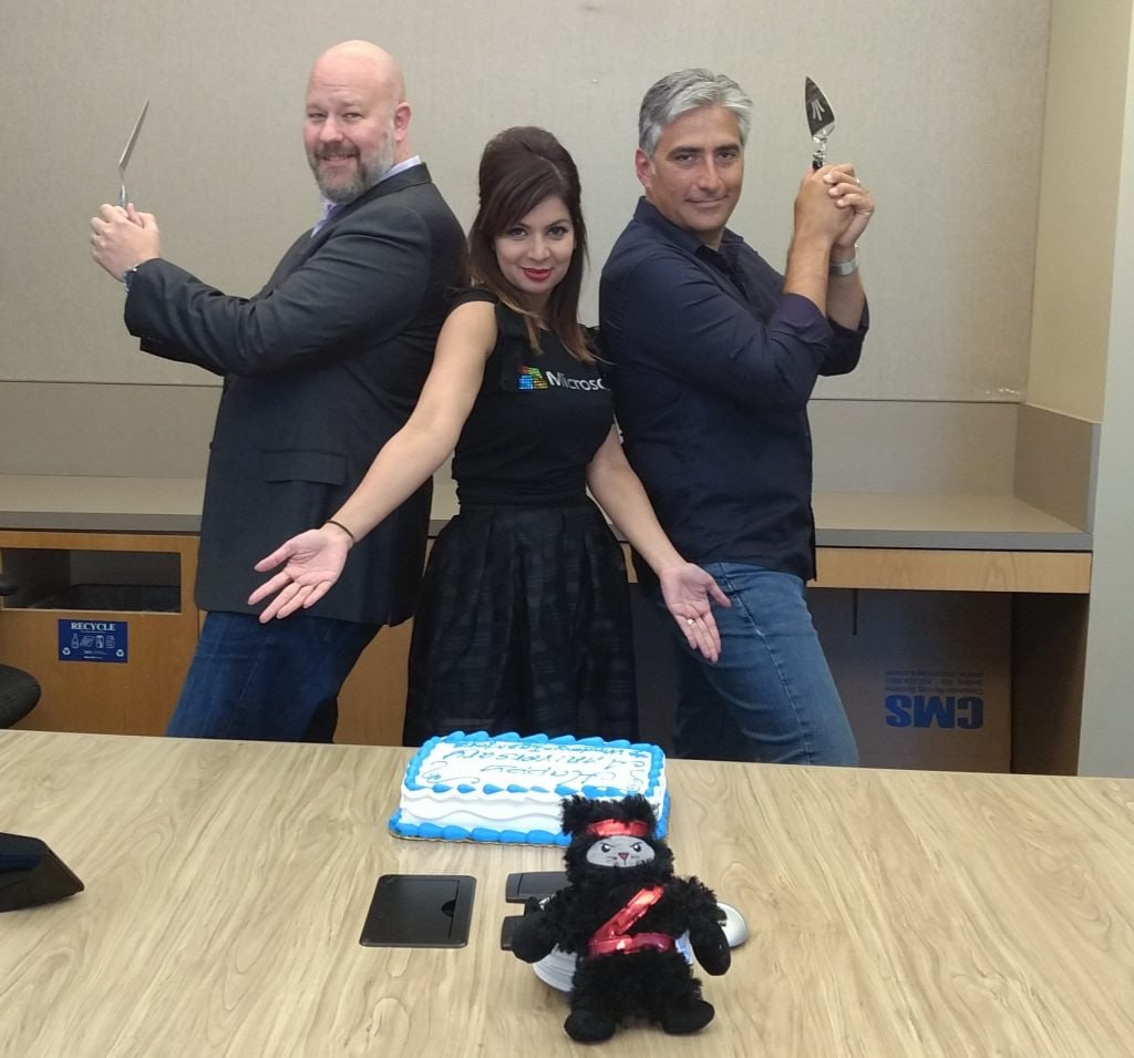 Microsoft Windows 10 1st Anniversary Cake and NinjaCat Plush Proof